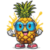 Funny pineapple with glasses