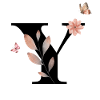 Buchstabe y Wildblumen Aquarelle