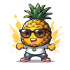 Funny pineapple with sunglasses