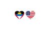 Antigua-et-Barbuda États-Unis Heartbeat Flag