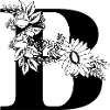 Buchstabe b Blumen schwarz und weiß