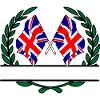Flags Great Britain laurel wreath banner