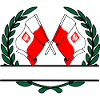 Flags Poland in laurel wreath banner