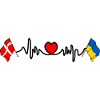 Cardio heart Flag Denmark, flag Ukraine