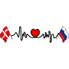 Cardio cardiaque Drapeau Danemark, drapeau Russie