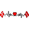 Cardio heart Flag Denmark, flag Latvia