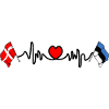 Cardio heart Flag Denmark, flag Estonia