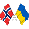 Flag Norway, flag Ukraine