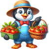 Gardener's penguin Proud harvest helper 🐧🌱