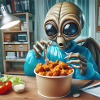 Alien discovers delicious chicken wings