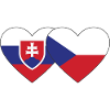Slovaquie République tchèque Drapeau Coeur