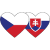 Czech Republic Slovakia Flag Heart