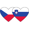 Czech Republic Slovenia Flag Heart