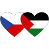 Czech Republic Palestine Flag Heart