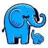 Blue elephants