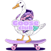 Whimsical Goose Skateboard Design
