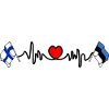 Cardio heart Flag Finland, flag Estonia