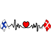 Cardio heart Drapeau Finlande, drapeau Danemark