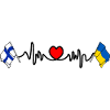 Cardio heart Flag Finland, flag Ukraine