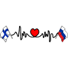 Cardio heart Flag Finland, flag Russia