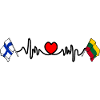 Cardio heart Drapeau Finlande, drapeau Lituanie