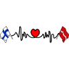 Cardio heart Flag Finland, flag Latvia