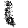 Schwarz-weißer Blumenbuchstabe e