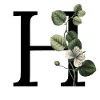 Letter H Botanical Green