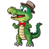 Elegant Crocodile Gentleman With Hat
