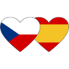 Czech Republic Spain Flag Heart