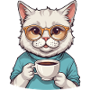 Coffee-drinking cat