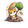 Cute Rainbow Kitten Cat