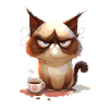Grumpy | Katze | Genervte Katz | Kaffeeliebhaber