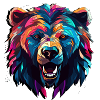 Abstract Bear Design - Bear Print