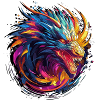 Abstract Dragon - Geometric Dragon Design