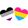 Asexual Panromantic Hearts