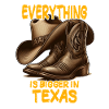 Large cowboy shoes and hat