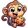 Chimpanzee with Biscuit Sweet Treat