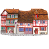 Heppenheim Altstadt., Amtsgasse Fachwerk, Odenwald