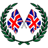 Flags England in laurel wreath