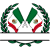 Flags Mexico laurel wreath banner