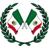 Mexico flags in laurel wreath