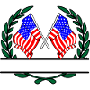 Flags USA laurel wreath banner
