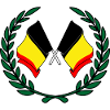 Flags Belgium in laurel wreath