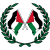 Palestinian flags in laurel wreath