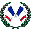 Flags France in laurel wreath