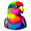 Bunte Pop-Art-Turteltauben-Vogelbeobachtung