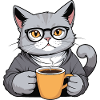 Coffee-drinking cat