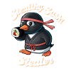 Ninja Penguin Stealing Sushi