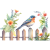 Bird on wooden fence